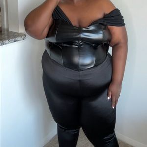 Black bustier top and leggings set 1X Rebdolls